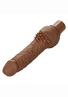 Rechargeable Power Stud Cliterrific Silicone Vibrating Dong - Chocolate