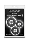 Renegade Players Silicone Flexible Cockrings - Black - 3 Piece