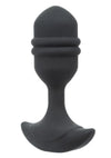 Rock Bottom Rumbling Ribbed Rechargeable Silicone Probe - Black