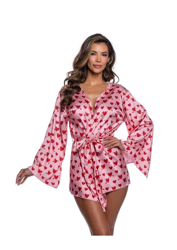 Roma Cupid Heart Robe - Pink/Red - Large/XLarge