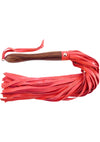 Rouge Wooden Handle Leather Flogger - Red