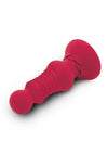 Secret Kisses Remote Control Thrusting Rechargeable Silicone Rosebud Buttplug - Red