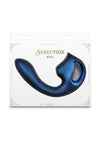 Seduction Kaia Rechargeable Silicone Dual Vibrator with Air Pulse Clitoral Stimulator - Blue