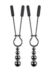 Selopa Beaded Nipple Clamps - Black Chrome - Black