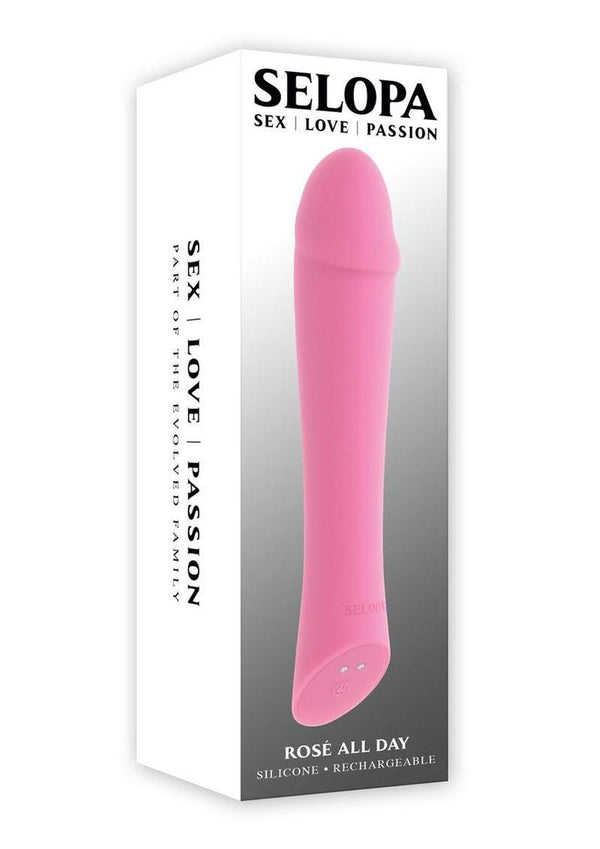 Selopa Rose All Day Rechargeable Silicone Vibrator - Pink