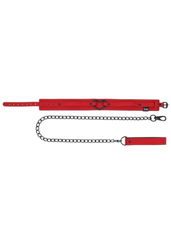 Sex and Mischief Amor Collar and Leash - Black/Rose Gold