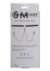 Sex and Mischief Amor Collar with Nipple Clamps - Black/Silver