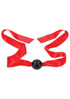 Sex and Mischief Amor Satin Ball Gag - Black/Red