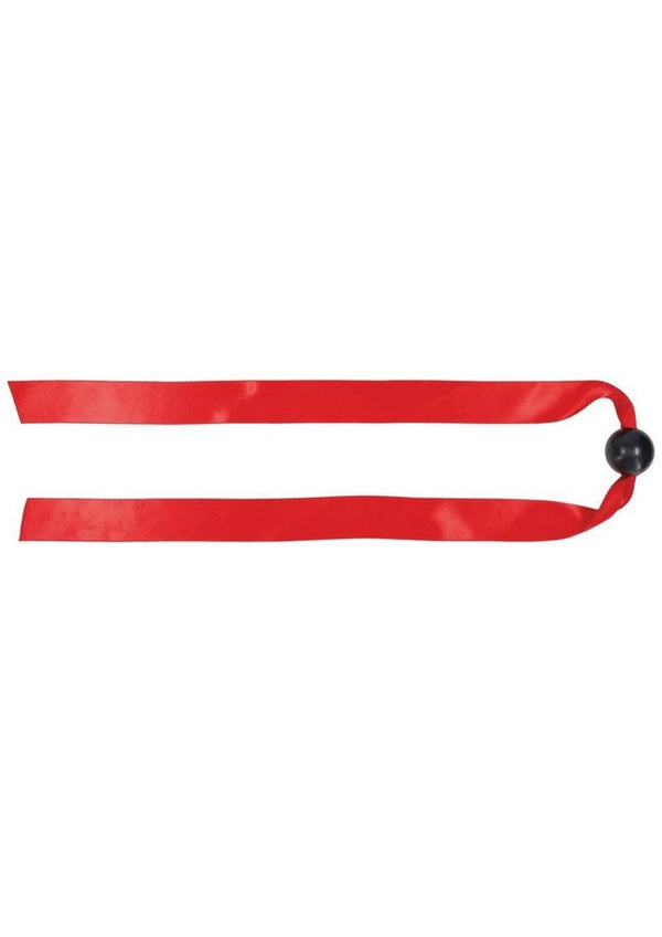 Sex and Mischief Amor Satin Ball Gag - Black/Red