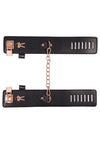 Sex and Mischief Brat Locking Cuffs - Black/Rose Gold