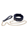 Sex and Mischief Cougar Fur Collar Andamp; Leash - Blue/Gold/Navy