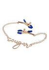 Sex and Mischief Cougar Nipple Clamps - Blue/Gold/Navy