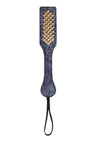 Sex and Mischief Cougar Studded Paddle - Blue/Gold/Navy