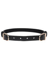 Sex and Mischief Double Buckle Day Collar - Black/Gold