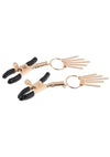 Sex and Mischief Verge Nipple Clamps - Black/Gold