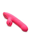 Shegasm Pro-Thrust Thrusting Suction Rechargeable Silicone Rabbit Vibrator - Pink