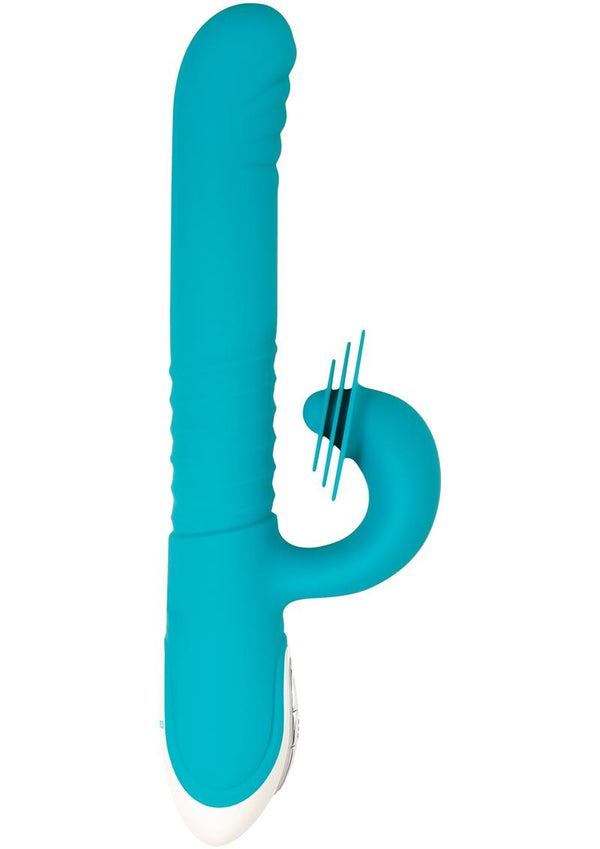 Show Stopper Rechargeable Silicone Dual Vibrator with Clitoral Stimulator