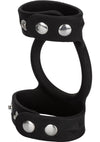 Silicone Tri-Snap C and B Cage Cock Ring - Black