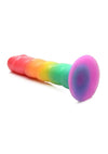 Simply Sweet Swirl Silicone Rainbow Dildo - Multicolor