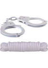 Sinful Metal Cuffs with Keys and Love Rope - Metal/White