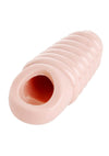 Size Matters Really Ample Ribbed Penis Enhancer Sheath - Vanilla