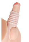 Size Matters Really Ample Ribbed Penis Enhancer Sheath - Vanilla