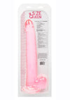 Size Queen Dildo with Balls - Pink - 12in