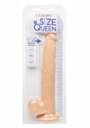 Size Queen Dildo with Balls - Vanilla - 12in