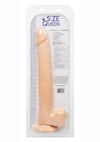 Size Queen Dildo with Balls - Vanilla - 12in