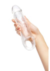 Size Up Extra Girthy Clear View Penis Extender with Ball Loop - Clear - 3in