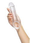 Size Up Girthy Clear View Penis Extender with Ball Loop - Clear - 2in