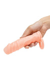 Size Up Silicone Realistic Penis Extender with Ball Loop - Vanilla - 1in