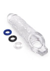 Size Up Studded Clear View Penis Extender with Ball Loop - Clear - 1in