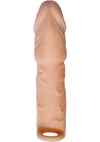 Skinsations Husky Lover Extension Sleeve with Scrotum Strap - Vanilla - 6.5in