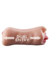 Skinsations Man Eater Pussy/Mouth Masturbator Textured Dual Entry Stroker - Vanilla