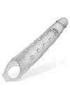 Snake Deep-Reacher Silicone Cocksheath - Clear/Clear Ice