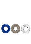 Stay Hard Triple Stretch Cock Rings - Assorted Colors/Multicolor - 3 Pack