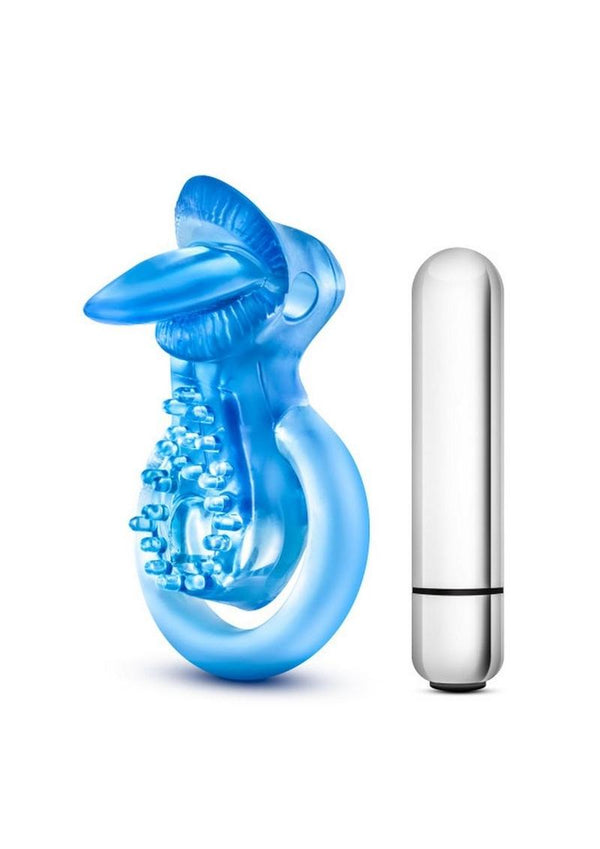 Stay Hard Vibrating Tongue Ring - Blue