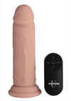 Strap U Power Player 28x Vibrating Rechargeable Silicone Dildo with Remote Control - Vanilla