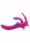 Strap U Regal Rider Vibrating Silicone Strapless Strap-On Triple G 6in Dildo - Purple