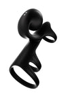 Svibe Snail Jovi Arc Rechargeable Silicone Couples Triple Cock Ring with Remote Control - Noir Haze