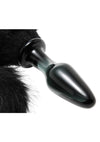 Tailz Midnight Fox Glass Butt Plug with Tail - Black