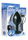 The 9's - The Silver Starter Bejeweled Annodized Stainless Steel Plug - Black/Blue/Cobalt