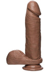 The D Perfect D Firmskyn Dildo with Balls - Brown/Caramel - 8in