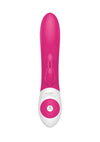 The Kissing Rabbit Rechargeable Silicone Vibrator with Clitoral Suction - Hot Pink/Pink