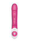 The Thrusting Rabbit Rechargeable Silicone Vibrator with Clitoral Stimulation