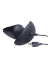 Thump-It Rechargeable Silicone Thumping Anal Plug with Remote Control - Black - Large