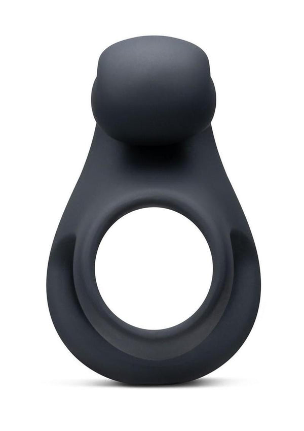 Together Parallel Silicone Rechargeable Cock and Ball Ring - Black