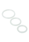 Trinity Men Silicone Cock Rings - Clear - 3 Pack