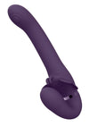 Vive Satu Rechargeable Silicone Pulse Wave and Vibrating Strapless Strap-On - Purple